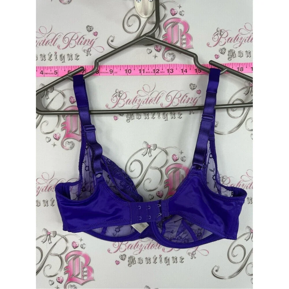 Empreinte bra floral lace Sheer Lace Underwire Bra in Violet
